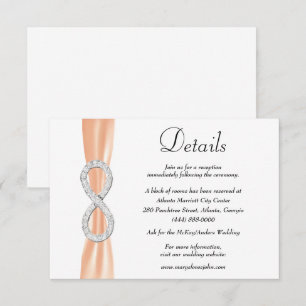 Carte D'accompagnement Orange Ribbon Diamond Infinity Détails du Mariage