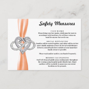 Carte D'accompagnement Orange Ruban Infinity Mesures de sécurité cardiaqu