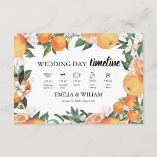 Carte D'accompagnement Oranges romantiques Citrus Mariage Timeline
