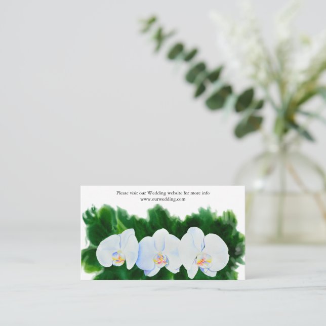 Carte D'accompagnement orchidées blanches (Debout devant)