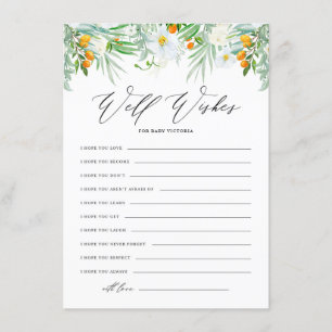 Carte D'accompagnement Orchidées blanches et Kumquats Baby shower bien so