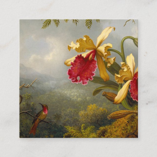 Carte D'accompagnement Orchidées et colibri Heade (Devant)