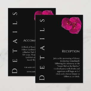 Carte D'accompagnement Orchidées Fuchsia moderne - Détails Mariage -