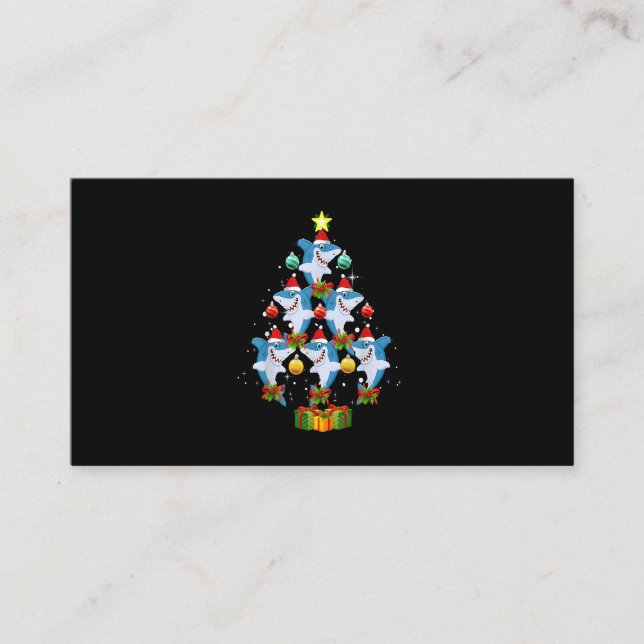 Carte D'accompagnement Ornements d'arbre de Noël de requin Père Noël Funn (Devant)