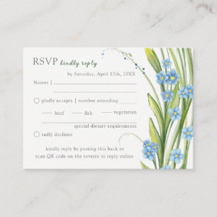 Carte D'accompagnement Oubliez-moi-pas de mariage RSVP QR Code
