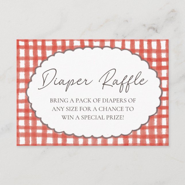 Carte D'accompagnement Our Little Love Bug Baby Shower Diaper Raffle Card (Devant)