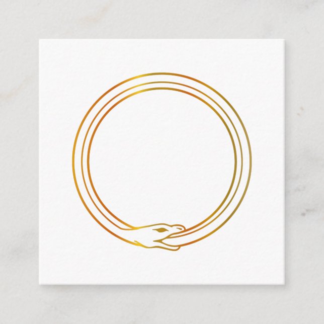 Carte D'accompagnement Ouroboros serpent doré auto ingérant symbole serpe (Devant)