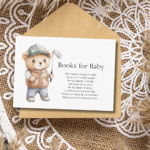 Carte D'accompagnement Ours de golf laisse les livres de fête pour bébé P