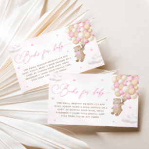 Carte D'accompagnement Ours en peluche avec ballons roses Demande de rése