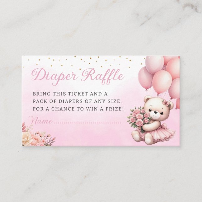 Carte D'accompagnement Ours en peluche floral Boho Baby shower au carrous (Devant)
