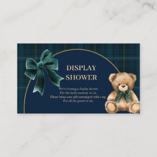 Carte D'accompagnement Ours en peluche Prépa Écossais Vert Présentoir de