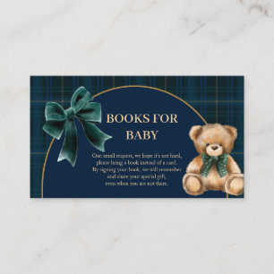 Carte D'accompagnement Ours en peluche Prépa Vert Carreaux Livres pour bé