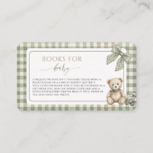Ours en peluche Sauge Gingham Livres pour Baby Sho