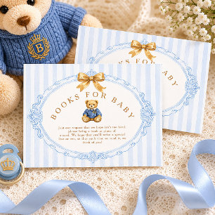 Carte D'accompagnement Ours en polo rayé bleu vintage Livres Teddy Bear p