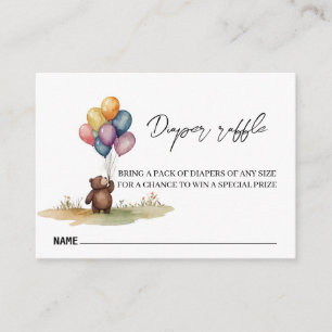 Carte D'accompagnement Ours Sexe Neutre Bébé DoucheDéchets Raffle