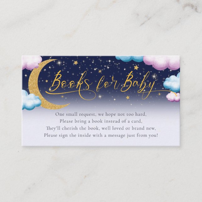Carte D'accompagnement Over the Moon Gender Reveal Books for Baby (Devant)
