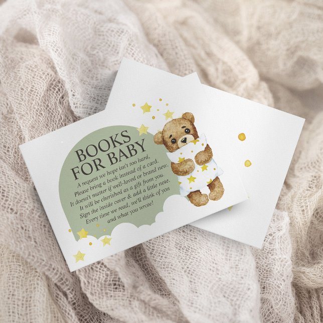 Carte D'accompagnement Over the Moon Teddy Bear Sage Livres verts pour bé (Créateur téléchargé)
