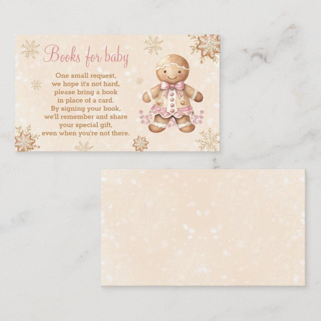 Carte D'accompagnement Pain D'Argent Fille Baby shower Livres Pour Baby C (Devant / Derrière)