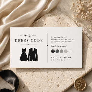 Carte D'accompagnement Palette de couleurs de mariage Black Tie facultati