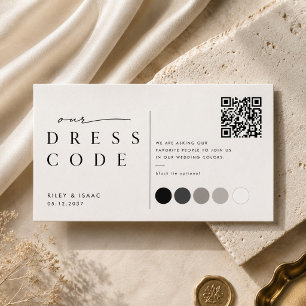 Carte D'accompagnement Palette de couleurs de mariage QR Code vestimentai