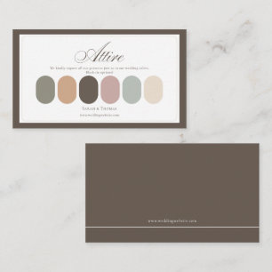 Carte D'accompagnement Palette de couleurs de tenue de mariage bohème pas