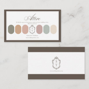 Carte D'accompagnement Palette de couleurs de tenue de mariage bohème pas