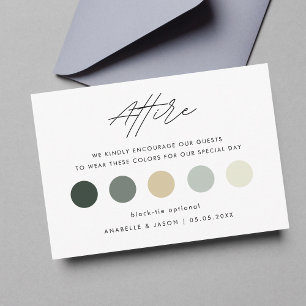 Carte D'accompagnement Palette de couleurs d'hiver moderne Mariage Attiqu
