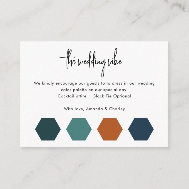 Carte D'accompagnement Palette de couleurs mariage Atteinte QR Code Scan (Devant)