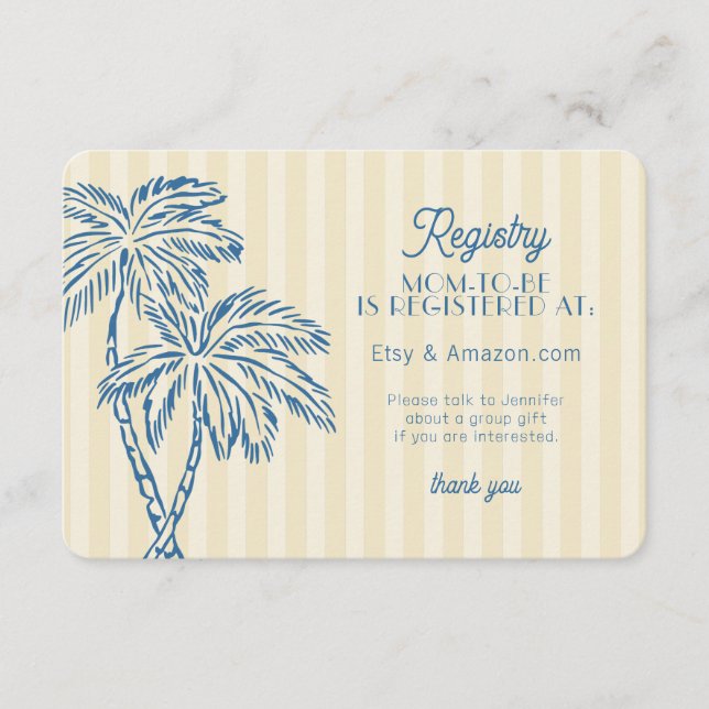 Carte D'accompagnement Palm Springs jaune Registre de plage Pastel Insére (Devant)