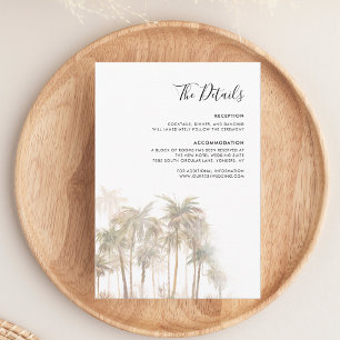 Carte D'accompagnement Palm Tree Beach Détails du mariage