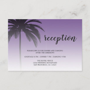 Carte D'accompagnement Palm Tree Beach Tropical Violet Réception de maria