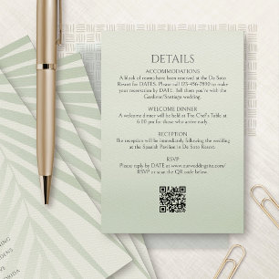 Carte D'accompagnement Palm Tree - Détails de destination Mariage de code