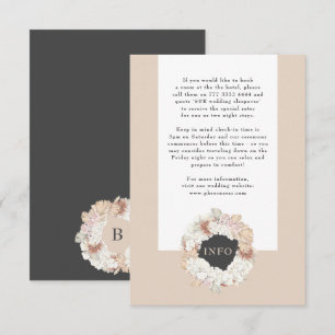 Carte D'accompagnement Pampas de charbon Mariage de monogramme de crème d