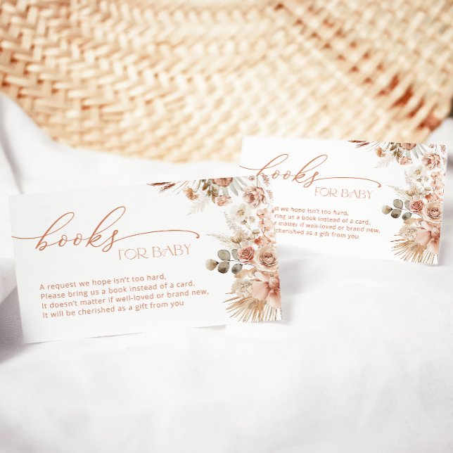 Carte D'accompagnement Pampas Grass Boho Baby shower Livres pour bébé (Créateur téléchargé)