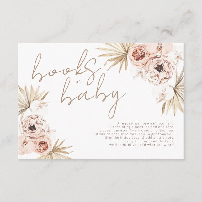 Carte D'accompagnement Pampas Grass Boho Bohemian Livres pour bébé Enclos (Devant)