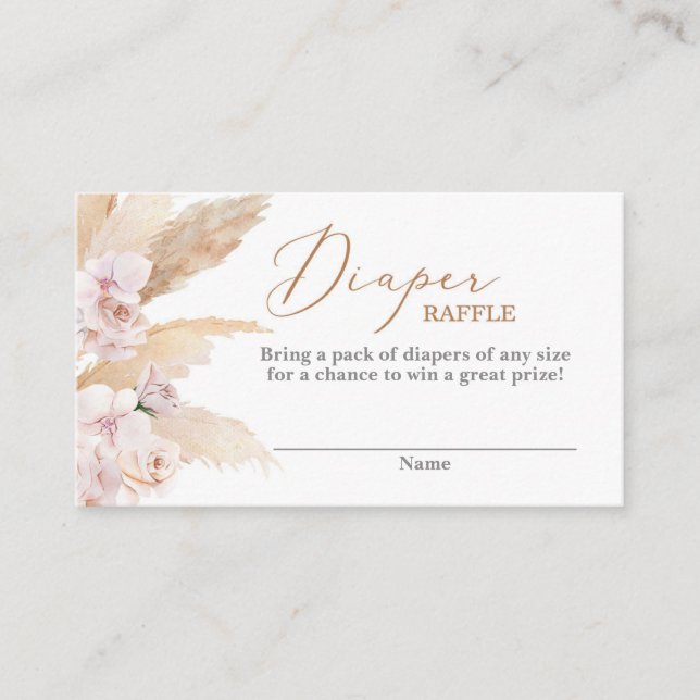 Carte D'accompagnement Pampas Grass desert Diaper Raffle (Devant)