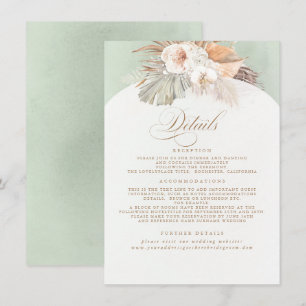 Carte D'accompagnement Pampas Grass Elegant Soft Pastel Détails Mariage