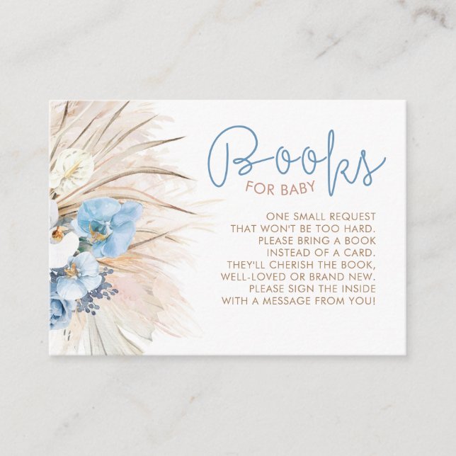Carte D'accompagnement Pampas Grass Floral Livres Pour Baby Request (Devant)