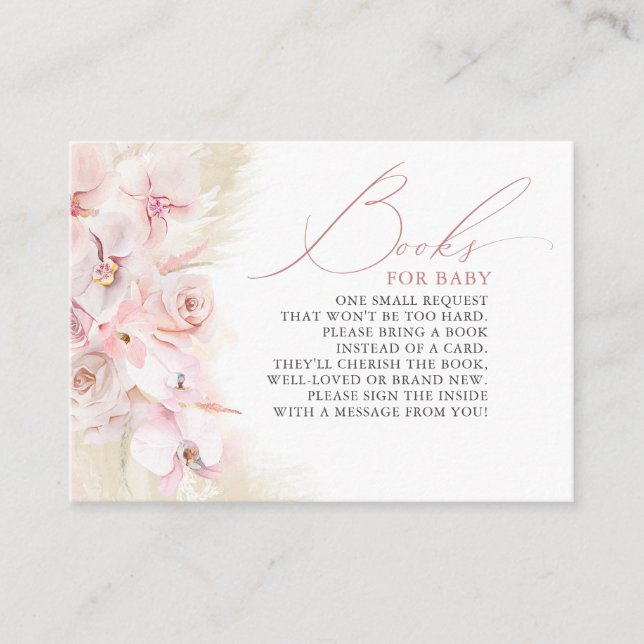 Carte D'accompagnement Pampas Grass Floral Livres Pour Baby Request (Devant)