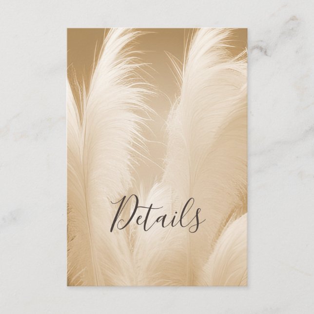 Carte D'accompagnement Pampas Grass Photo Boho (Devant)