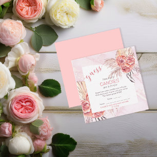 Carte D'accompagnement Pampas Grass Rose Blooms Les bonbons dans le pot