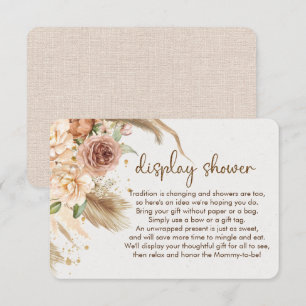 Carte D'accompagnement Pampas herbe boho présentoir douche inserts