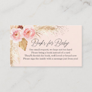 Carte D'accompagnement Pampas Pampas Pink Floral Boho Boho Boho Boho Book