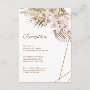 Carte D'accompagnement Pampas séché Tropical Grass séché Palm Dusty Rose
