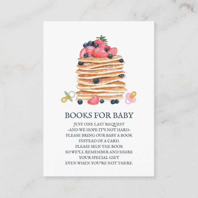 Carte D'accompagnement Pancakes et Pacificateurs Baby shower Brunch Bienv (Devant)