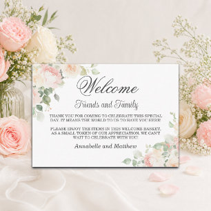 Carte D'accompagnement Pancarte de sac-cadeau de bienvenue de mariage flo