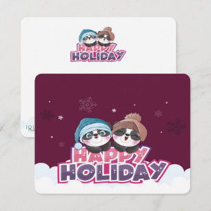 Carte D'accompagnement Panda de vacances heureux