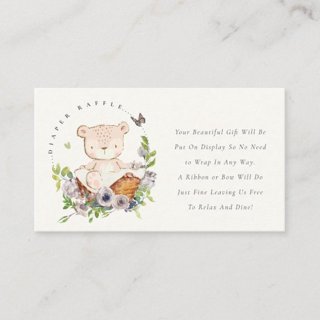 Carte D'accompagnement Panier à fleurs mignet Baby shower d'affichage ver (Devant)
