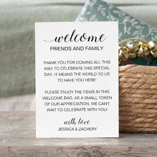 Carte D'accompagnement Panier cadeau de bienvenue moderne Merci Mariage (Créateur téléchargé)