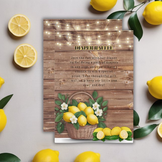 Carte D'accompagnement Panier de citron rustique Baby shower moderne (Créateur téléchargé)